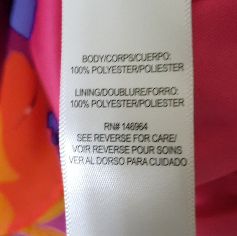 JULIA JORDAN Fushia Floral Halter V Neck Surplice Faux Wrap Sleeveless Belted 12 - Picture 10 of 10